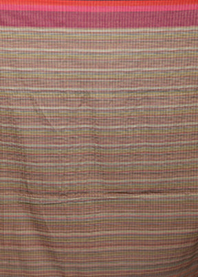 Cream Khadi Cotton Saree With Blouse Piece