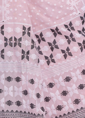 Pink Tant Jamdani Saree Without Blouse Piece