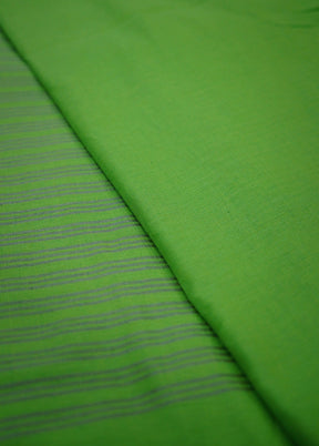 Green Cotton Saree With Blouse Piece