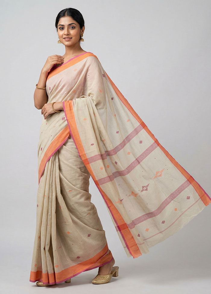 Green Khadi Cotton Saree With Blouse Piece