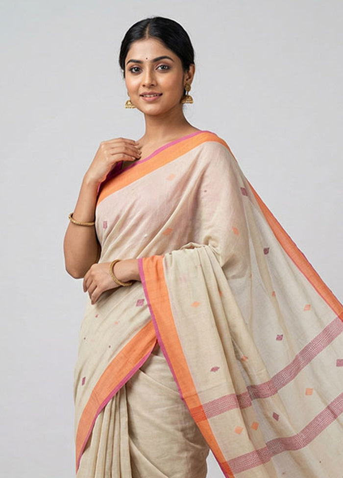 Green Khadi Cotton Saree With Blouse Piece