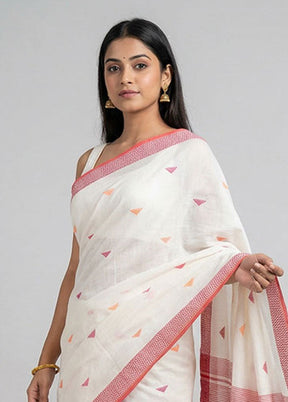 Green Khadi Cotton Saree With Blouse Piece