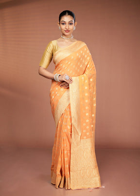 Orange Georgette Saree With Blouse Piece