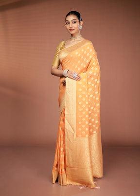 Orange Georgette Saree With Blouse Piece