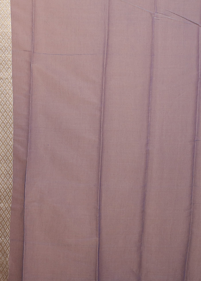Blue Kora Silk Saree With Blouse Piece