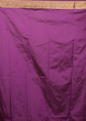 Purple Kanjivaram Silk Saree With Blouse Piece