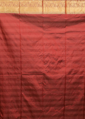 Maroon Kanjivaram Silk Saree With Blouse Piece