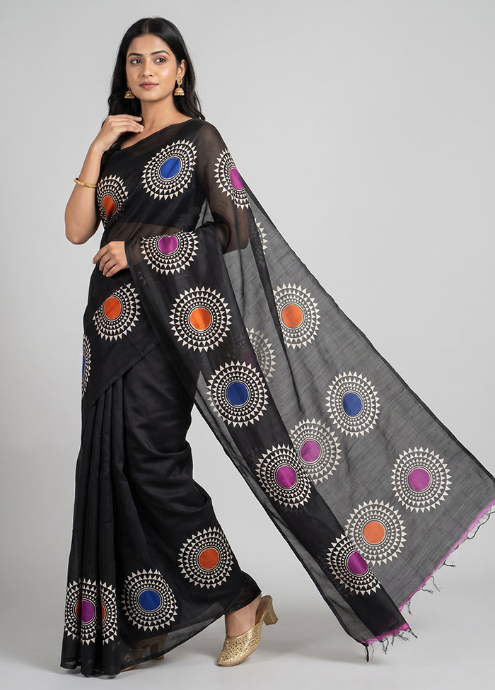 Multicolor Printed Silk Saree Without Blouse Piece