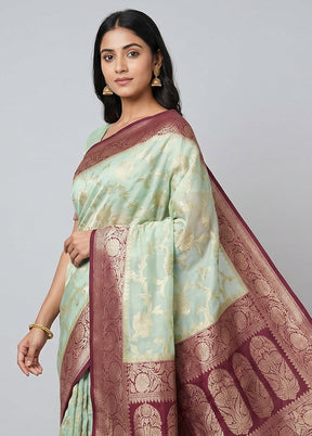 Green Georgette Saree With Blouse Piece