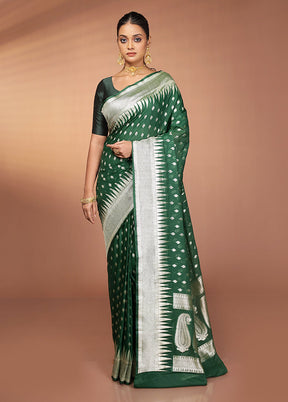 Green Georgette Saree With Blouse Piece
