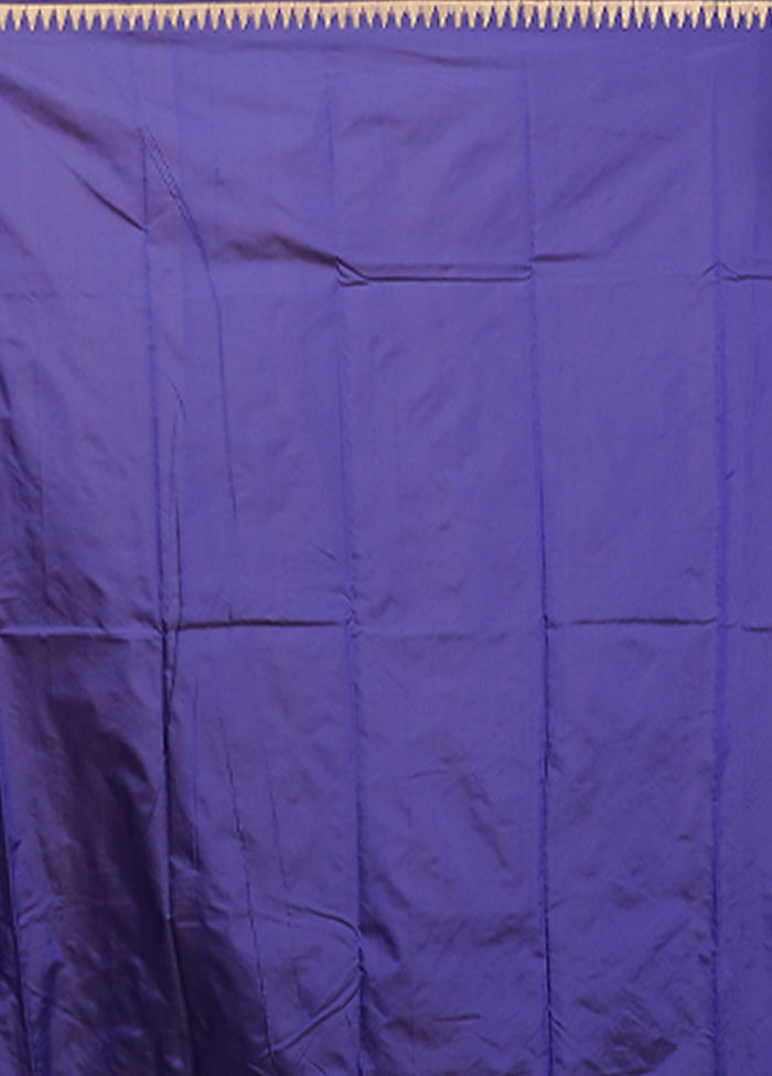 Blue Kanjivaram Silk Saree With Blouse Piece