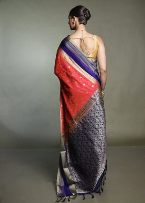 Red Kanjivaram Silk Saree With Blouse Piece