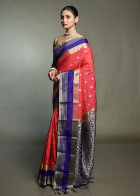 Red Kanjivaram Silk Saree With Blouse Piece