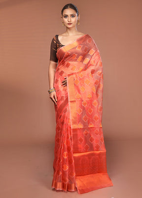 Pink Organza Saree With Blouse Piece