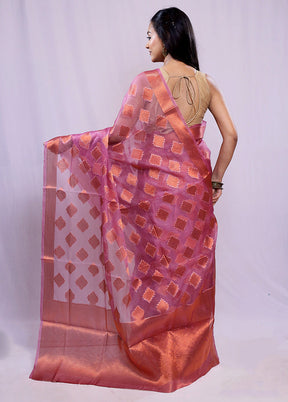 Purple Organza Saree With Blouse Piece