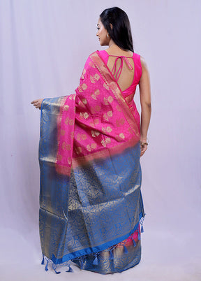 Multicolor Dupion Silk Saree With Blouse Piece