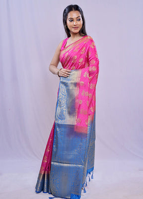Multicolor Dupion Silk Saree With Blouse Piece