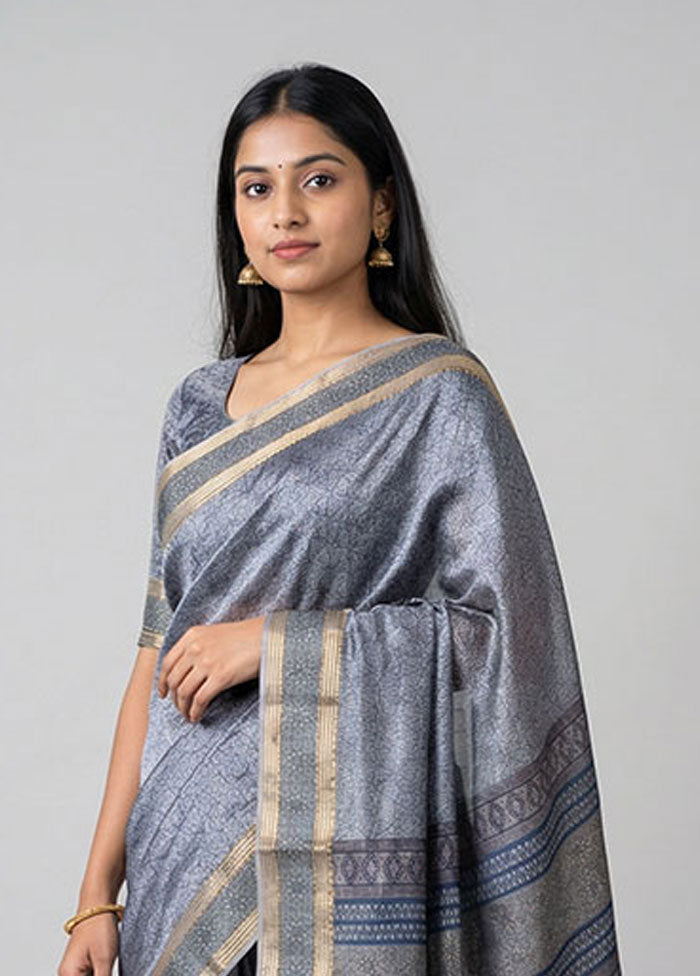 Multicolor Printed Silk Saree Without Blouse Piece