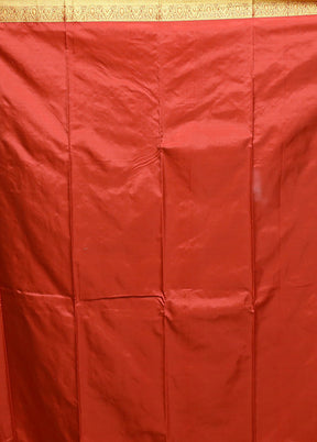 Orange Kanjivaram Silk Saree With Blouse Piece
