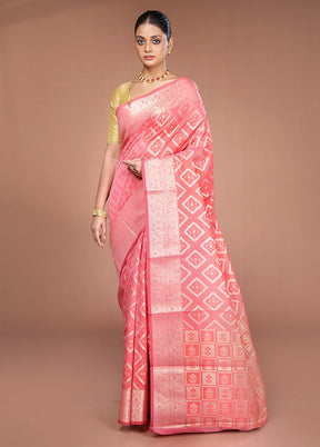 Pink Cotton Saree With Blouse Piece