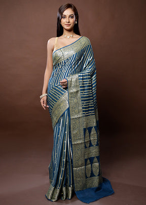 Blue Georgette Saree With Blouse Piece - Indian Silk House Agencies