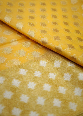 Yellow Organza Saree With Blouse Piece