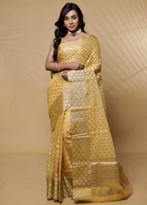 Yellow Organza Saree With Blouse Piece