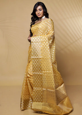 Yellow Organza Saree With Blouse Piece