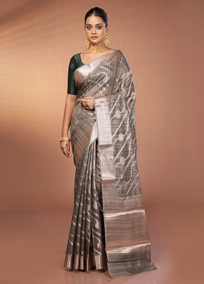 Green Kora Silk Saree With Blouse Piece