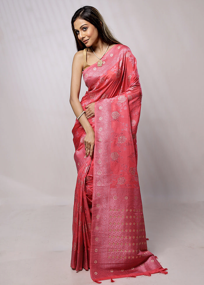 Pink Georgette Saree With Blouse Piece