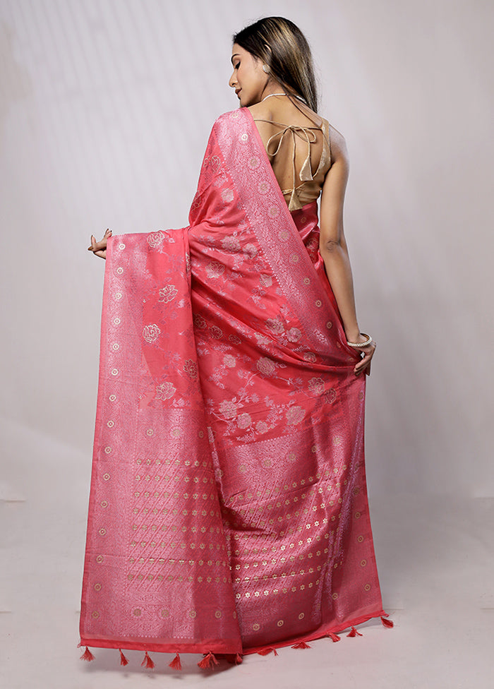 Pink Georgette Saree With Blouse Piece