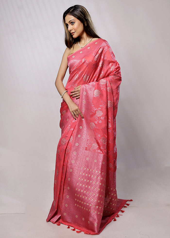Pink Georgette Saree With Blouse Piece