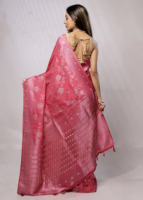 Pink Georgette Saree With Blouse Piece
