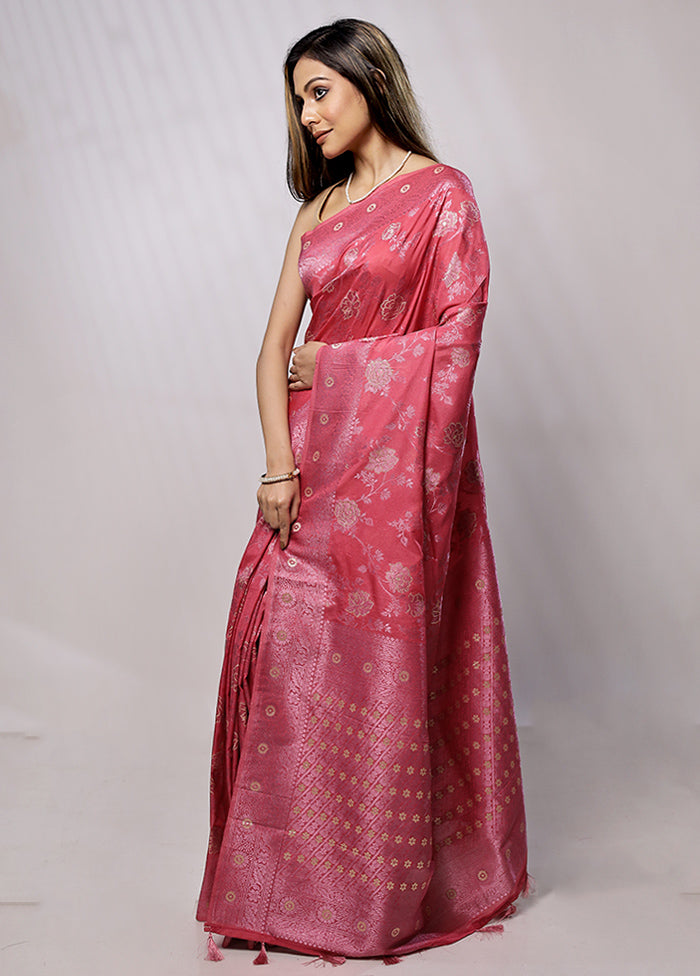 Pink Georgette Saree With Blouse Piece