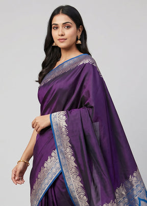 Green Banarasi Silk Saree With Blouse Piece