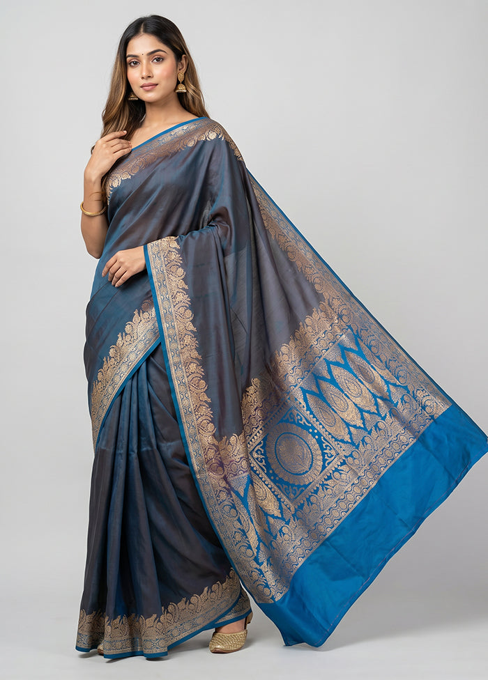 Green Banarasi Silk Saree With Blouse Piece