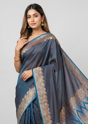 Green Banarasi Silk Saree With Blouse Piece