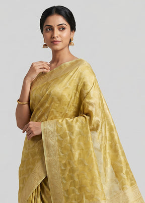Peach Tissue Silk Saree With Blouse Piece