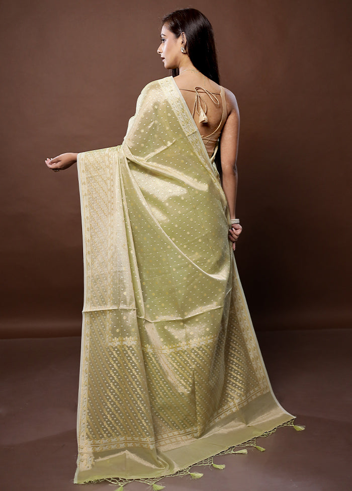 Green Kora Silk Saree With Blouse Piece - Indian Silk House Agencies