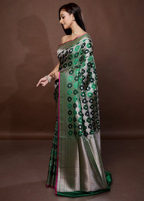 Grey Tanchoi Banarasi Silk Saree With Blouse Piece
