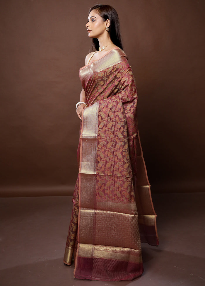 Pink Cotton Saree With Blouse Piece