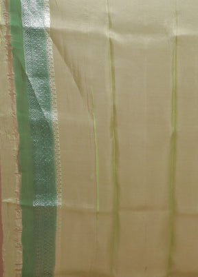 Green Handloom Pure Organza Saree With Blouse Piece