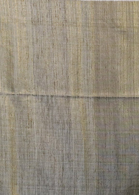 Grey Handloom Matka Pure Silk Saree With Blouse Piece