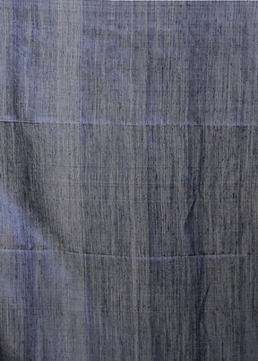 Grey Handloom Matka Pure Silk Saree With Blouse Piece
