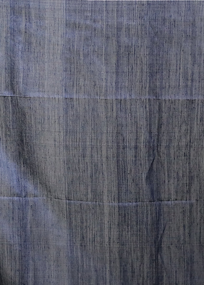 Grey Handloom Matka Pure Silk Saree With Blouse Piece