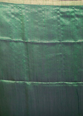 Green Handloom Matka Pure Silk Saree With Blouse Piece