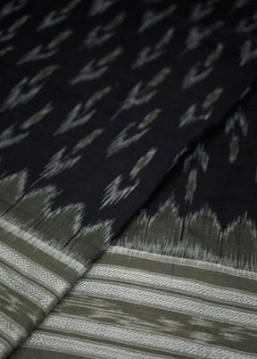 Black Pure Cotton Saree With Blouse Piece - Indian Silk House Agencies