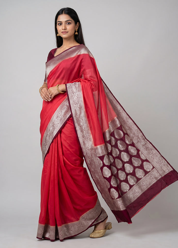 Pink Georgette Saree With Blouse Piece