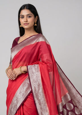 Pink Georgette Saree With Blouse Piece