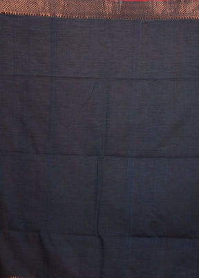 Blue Matka Silk Saree With Blouse Piece